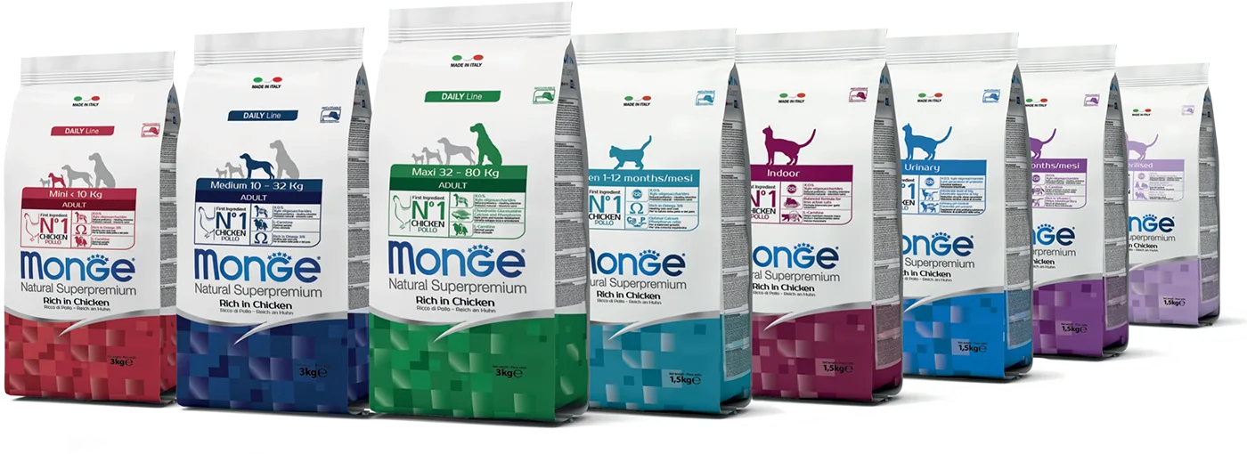 Grupo de variedades Monge para perro y gato